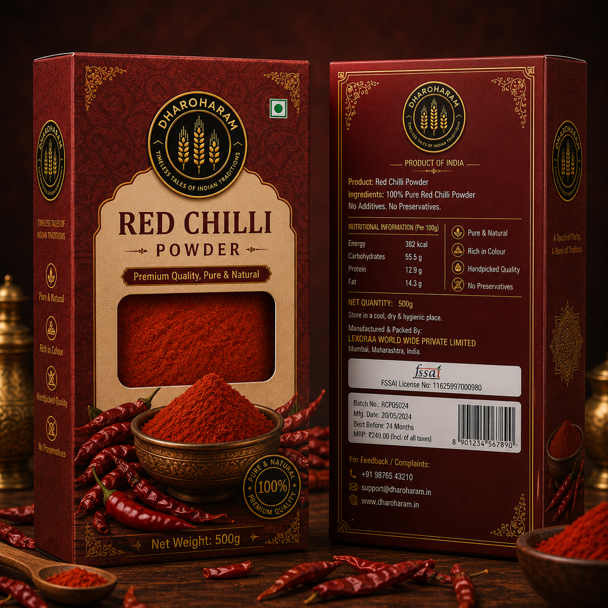 dharoharam red chilly powder 500g dharoharam red chilly powder 500g